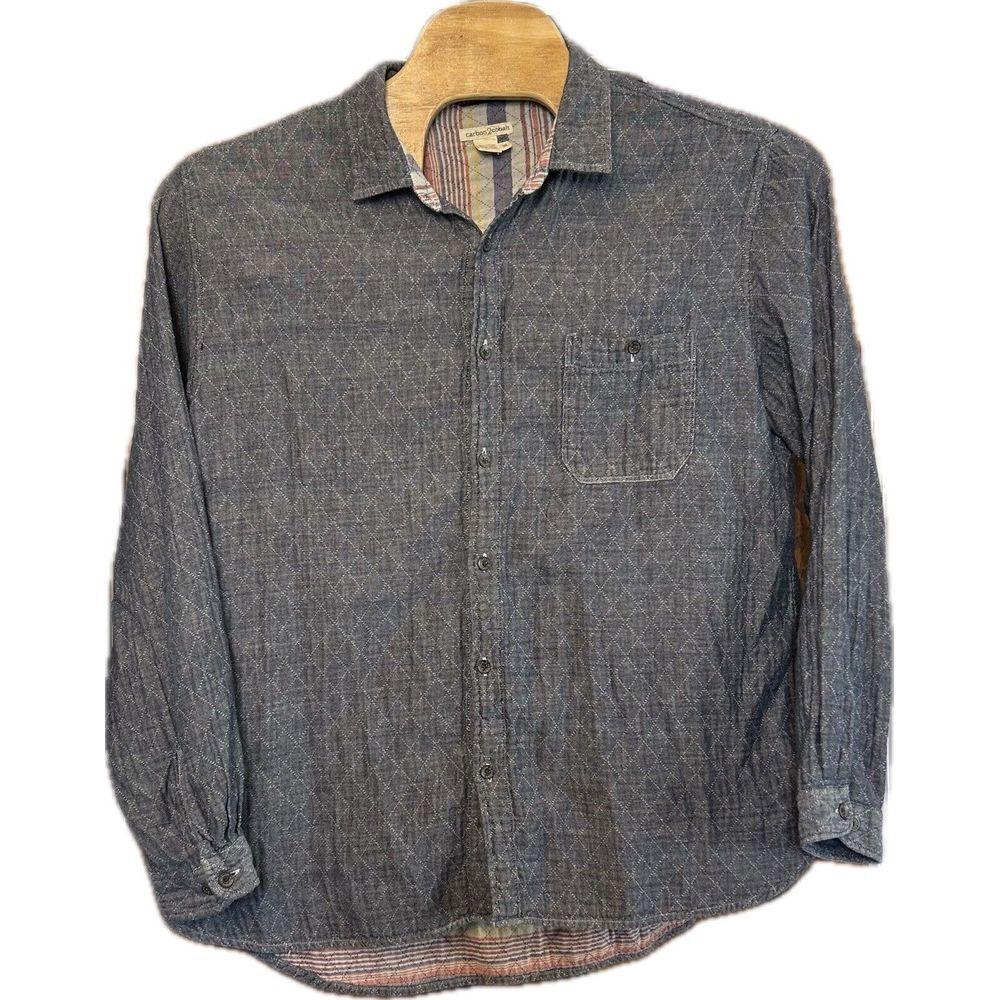 Carbon 2 Cobalt Button Up Shirt Double Layer Shacket‎ Men XL Chambray Blue Thick